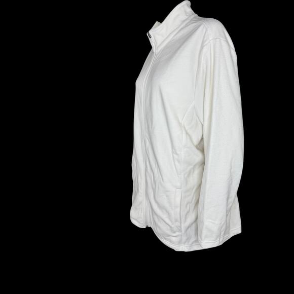 Lands' End Women’s Plus 3X Fleece Jacket Ivory White Full Zip NWOT Winter - Picture 16 of 16
